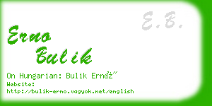 erno bulik business card